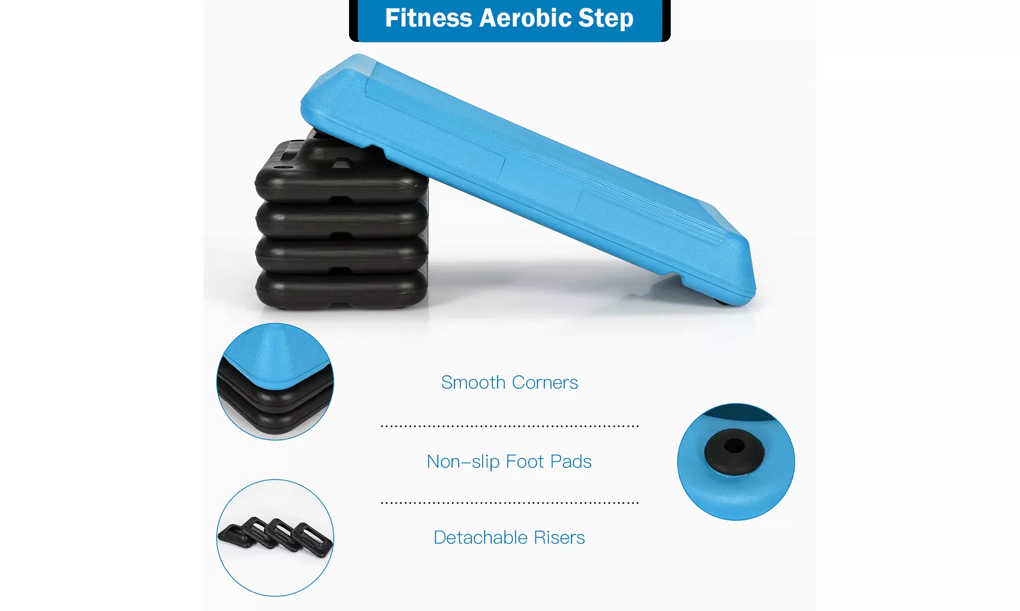 Costway 29'' Adjustable Workout Fitness Aerobic Stepper Exercise Platform Riser