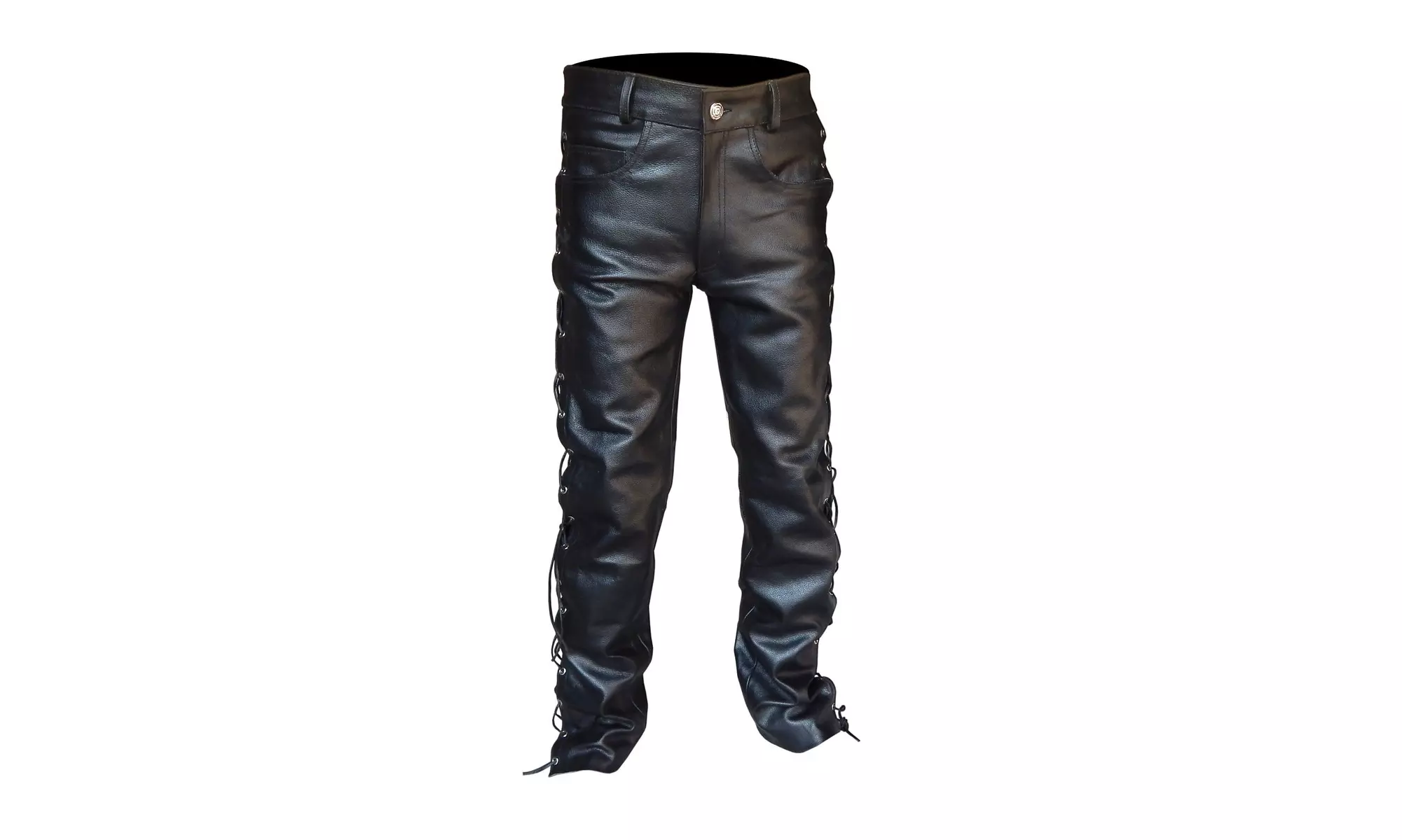 ARD Men's Thick Cow Leather Side Laces Jeans Model Pant  - Primary Image