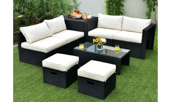 Groupon rattan online lounger