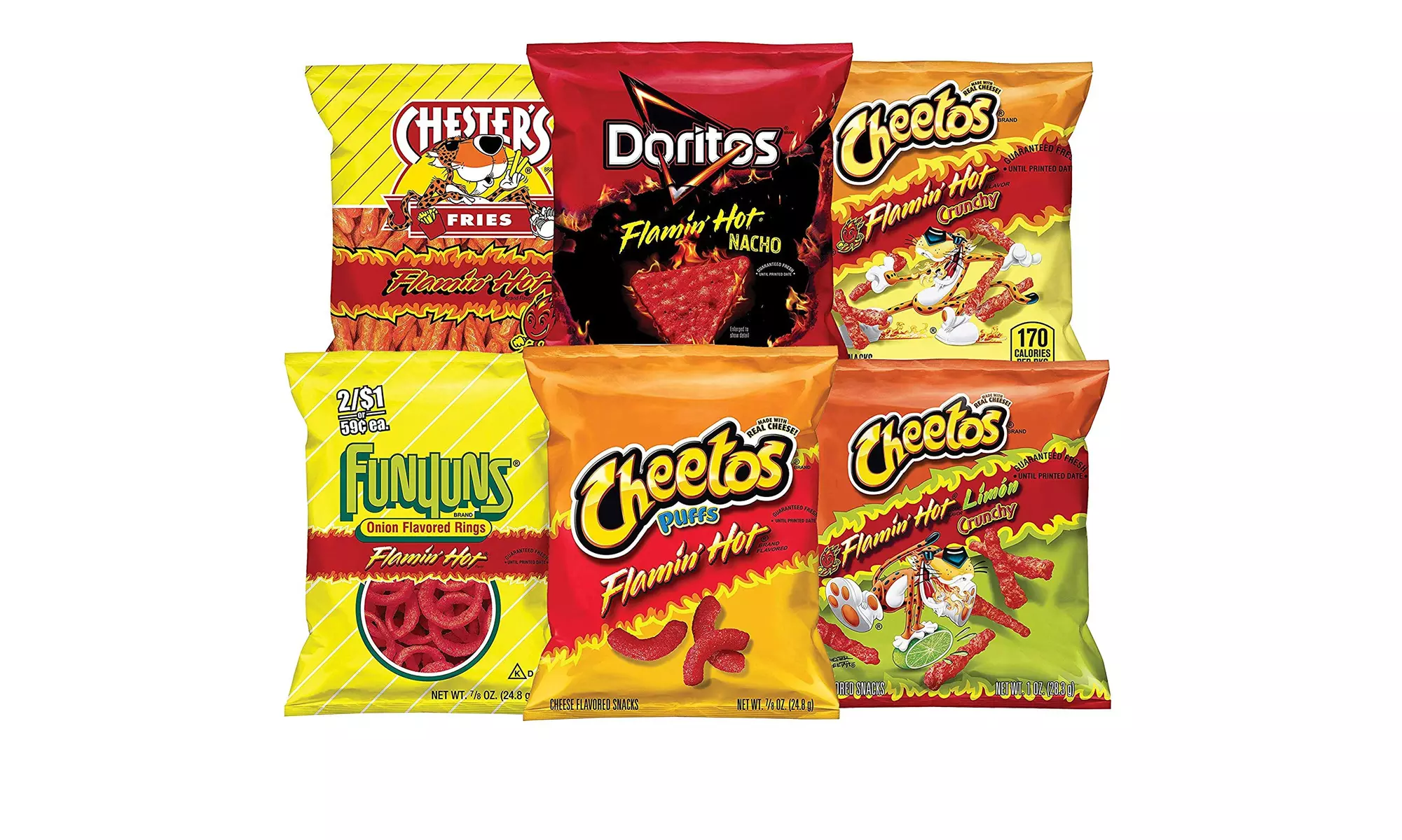 Flamin' Hot Mix Variety Pack Cheetos Cheese Snacks Funyuns and More, 40 Count - Primary Image
