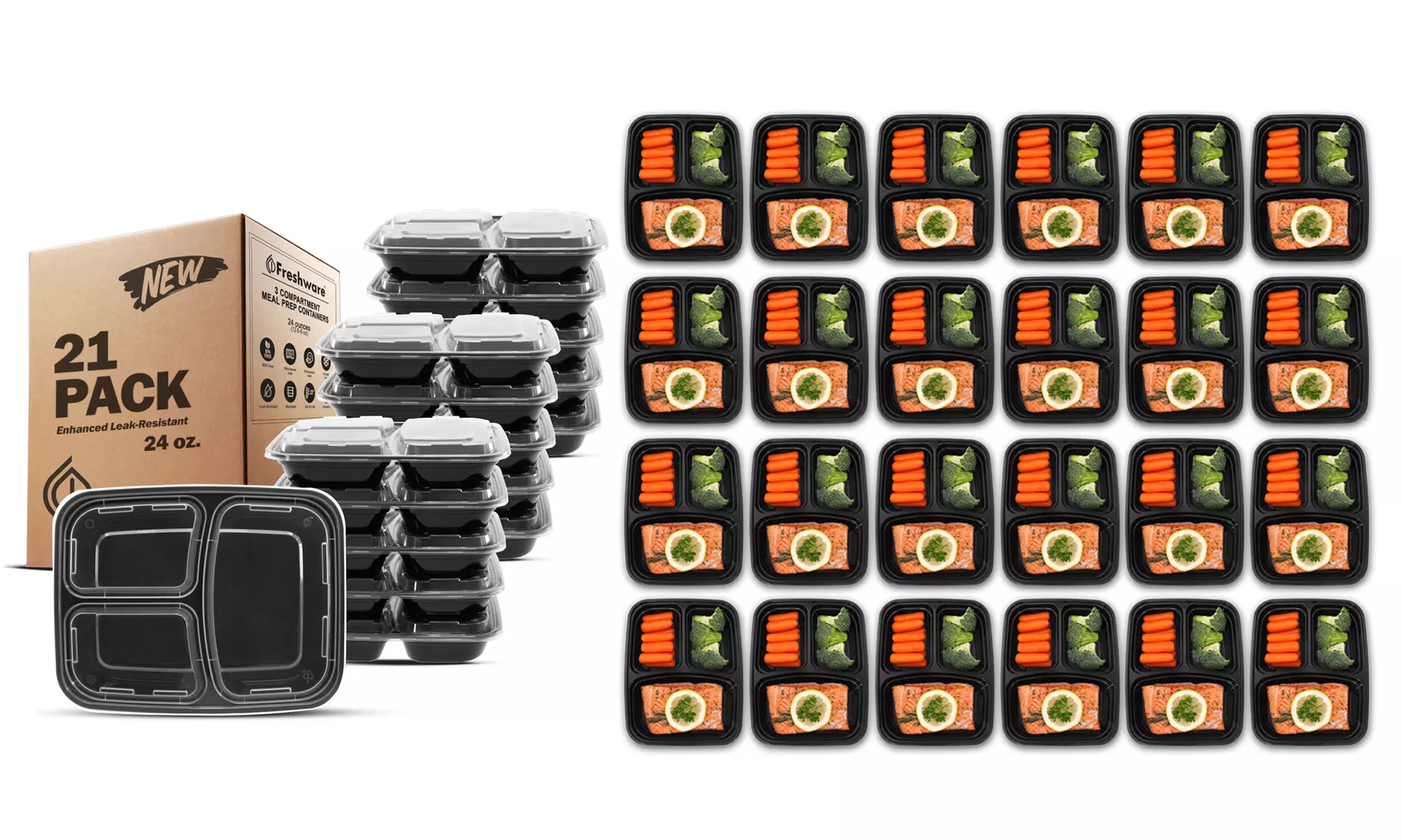 Meal Prep Containers, Lunch Box with Lids (30 and 40-Piece Set) - Second Medium