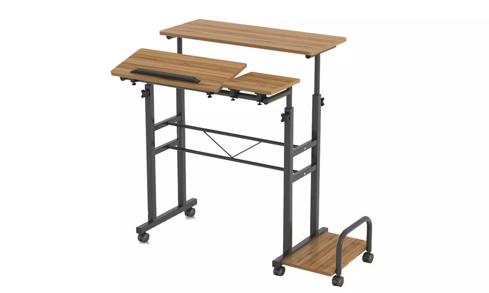 Adjustable Sit-Stand Mobile Standing Desk Stand Up Computer Desk for Home Office - Primary Image