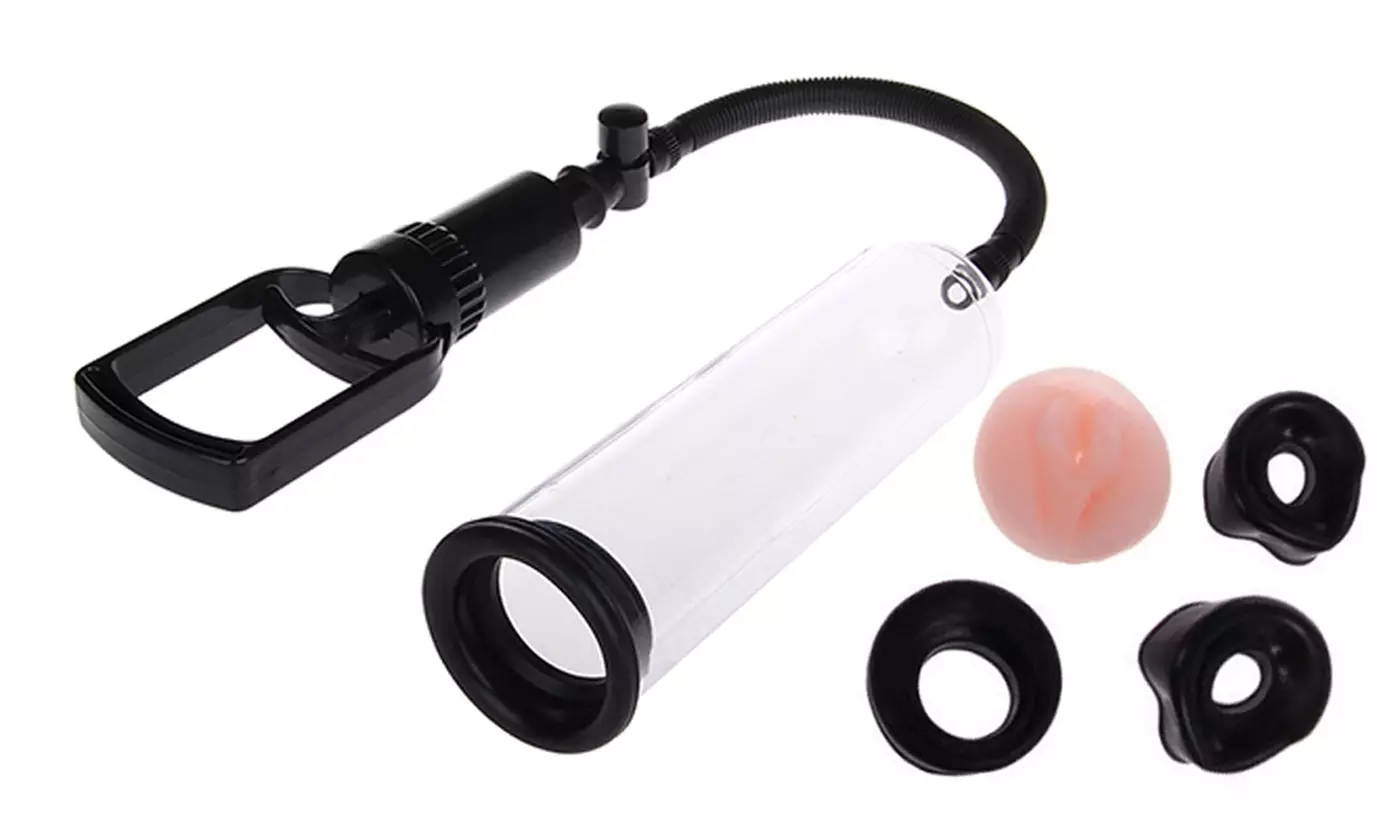 Beginners Penis Enlargement Vacuum Pump Bigger Growth Enhancer with 3 Sleeves