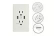 Dual 2.1A USB Wall Outlet Fast Charger Socket 15A AC Power Receptacle White - Second Medium