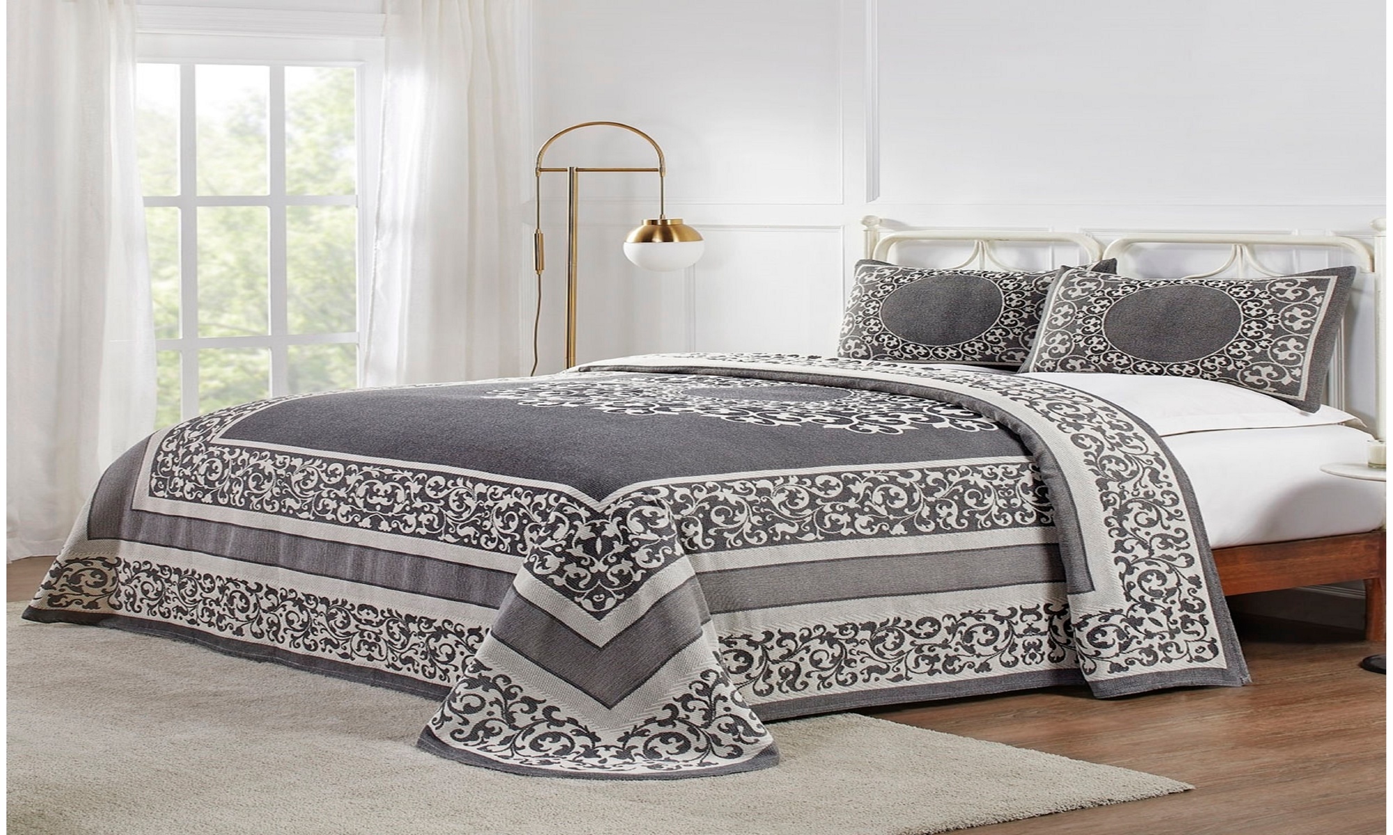 Superior Boho Mandala Cotton Blend Woven Jacquard Oversized Bedspread Set