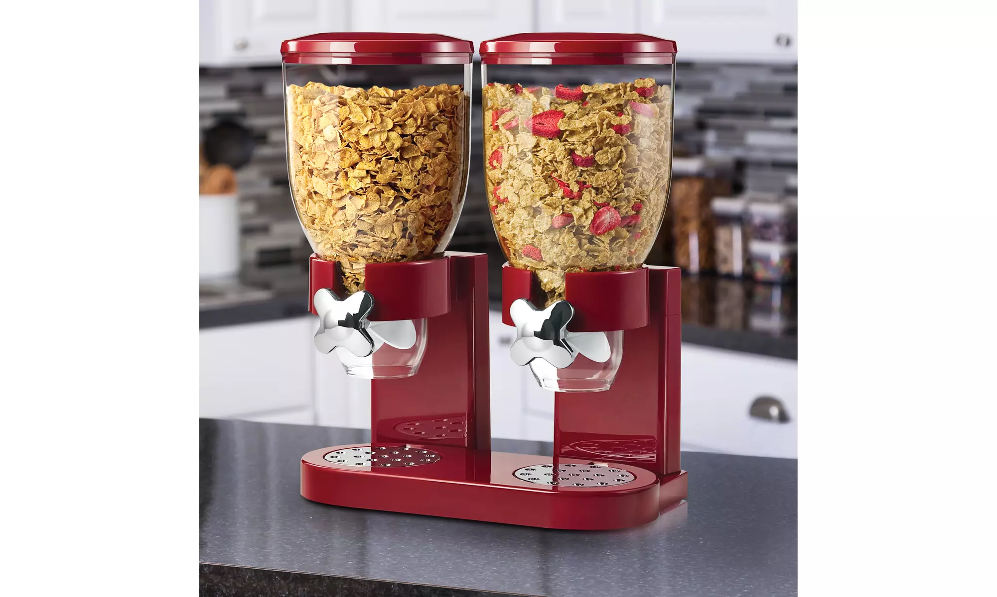 Plastic Double Cereal Dispenser with Portion Control  - Second Medium