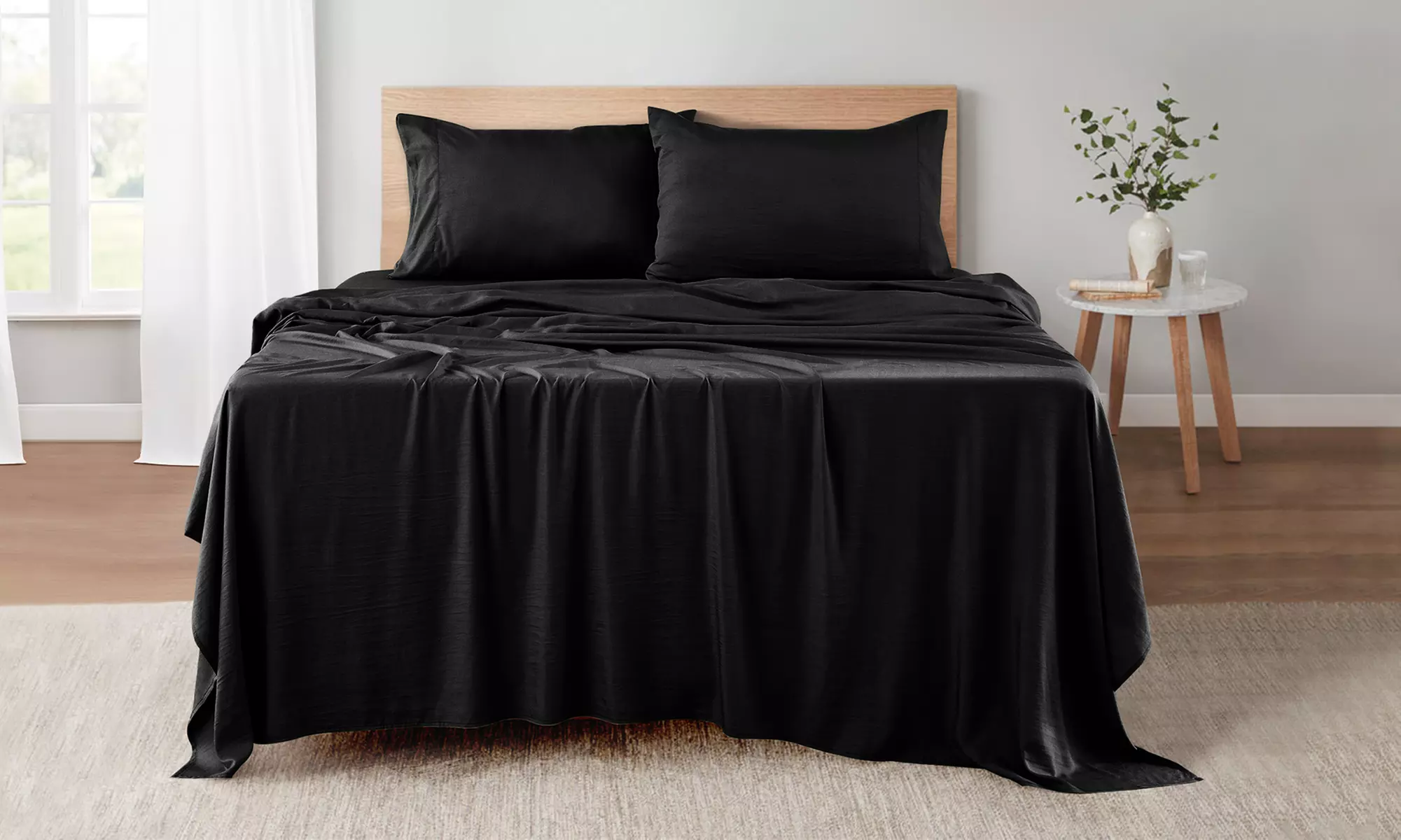 Lux Decor Luxurious Bamboo 4PC Bed Sheet Set Deep Pocket Super Soft Cool Bedding