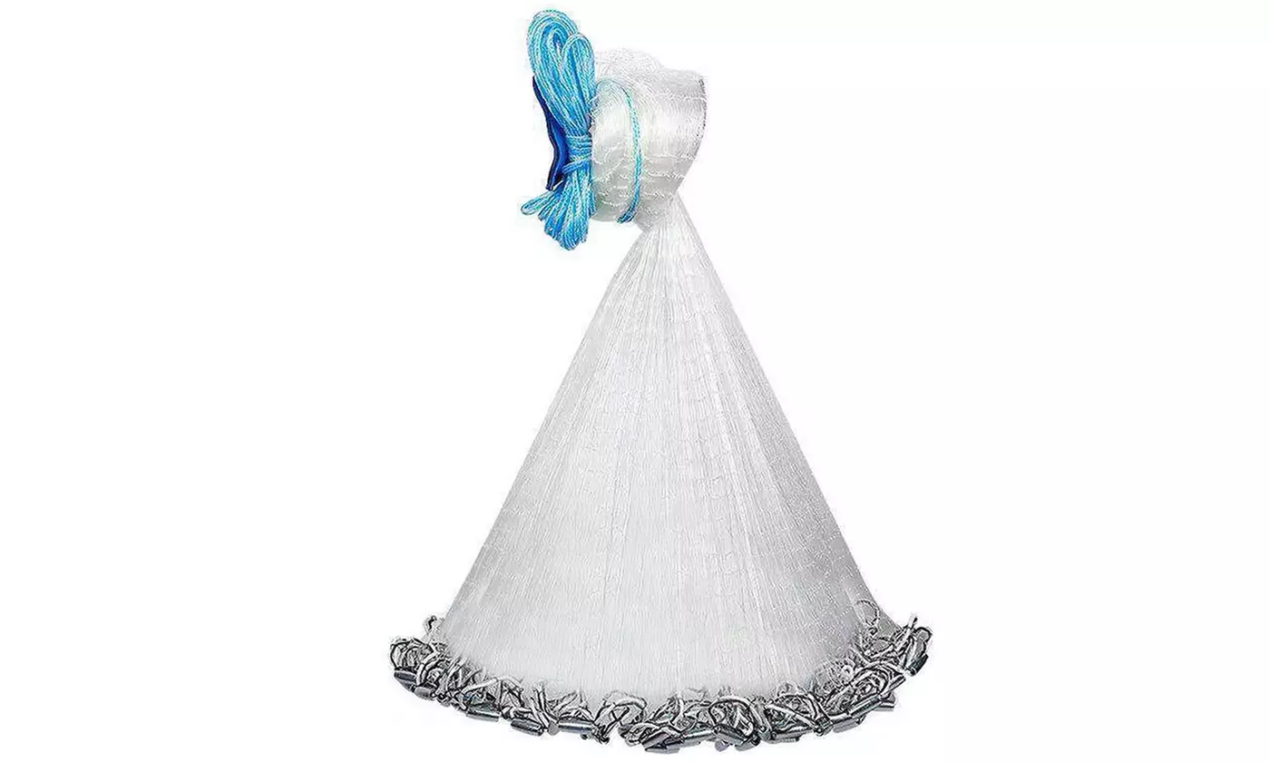 LakeForest 6ft/8ft Fishing Cast Net Easy Throw Bait Trap for Effortless Casting