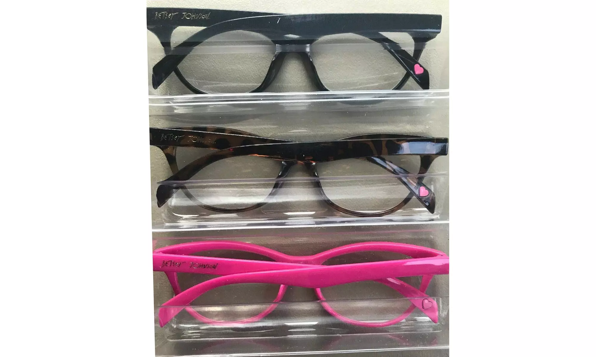 Betsey Johnson 3 pk Black, Tortoise, Pink Polka Dot Readers 2.00 - Second Medium