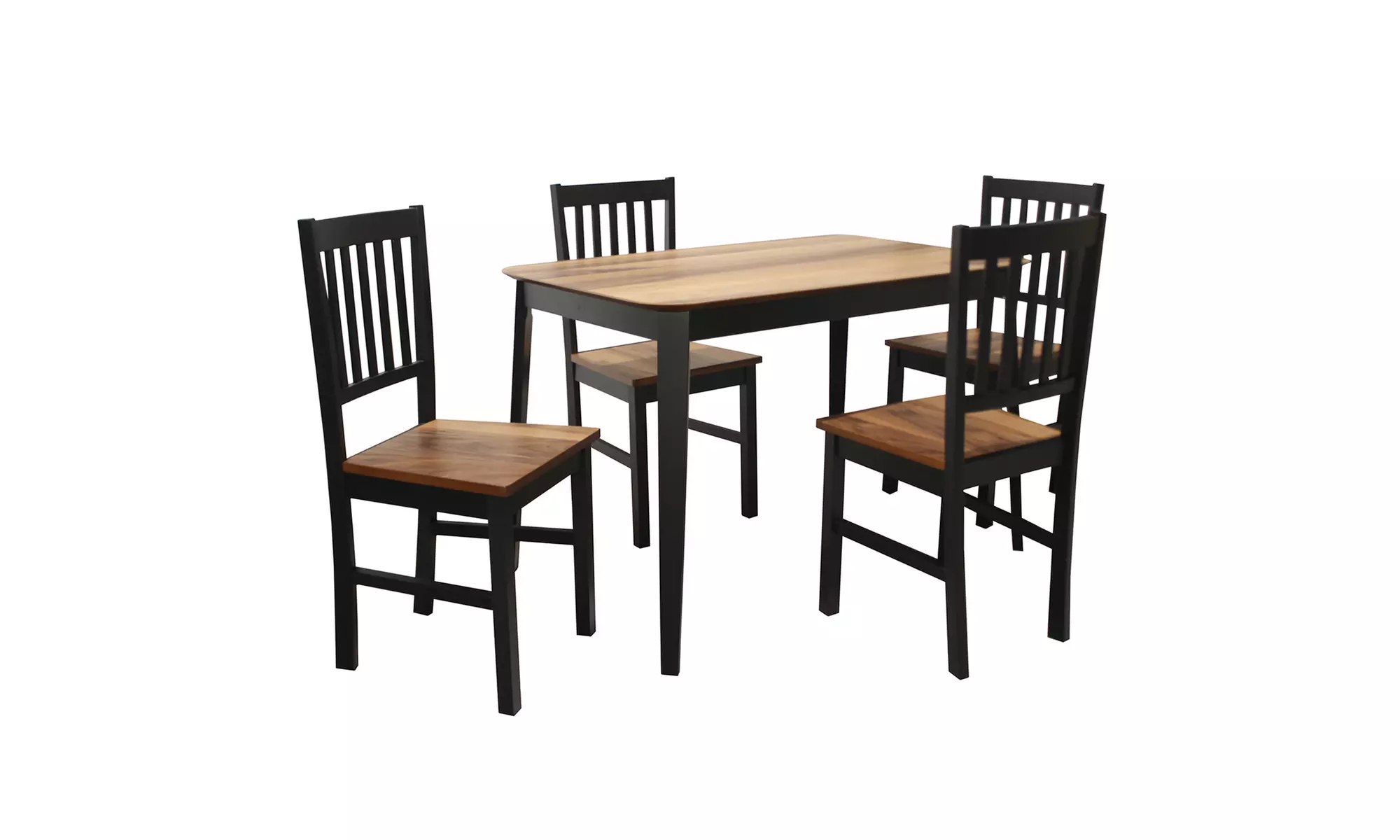 Costway 5 Pcs Mid Century Modern Dining Table Set 4 Chairs w/Wood Legs