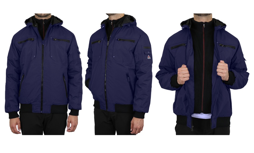 Image 27: Spire By Galaxy Men's Heavyweight Jackets with Detachable Hood