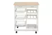 Moveable Kitchen Cart with Two Drawers & Two Wine Racks & Three Baskets White - Second Medium