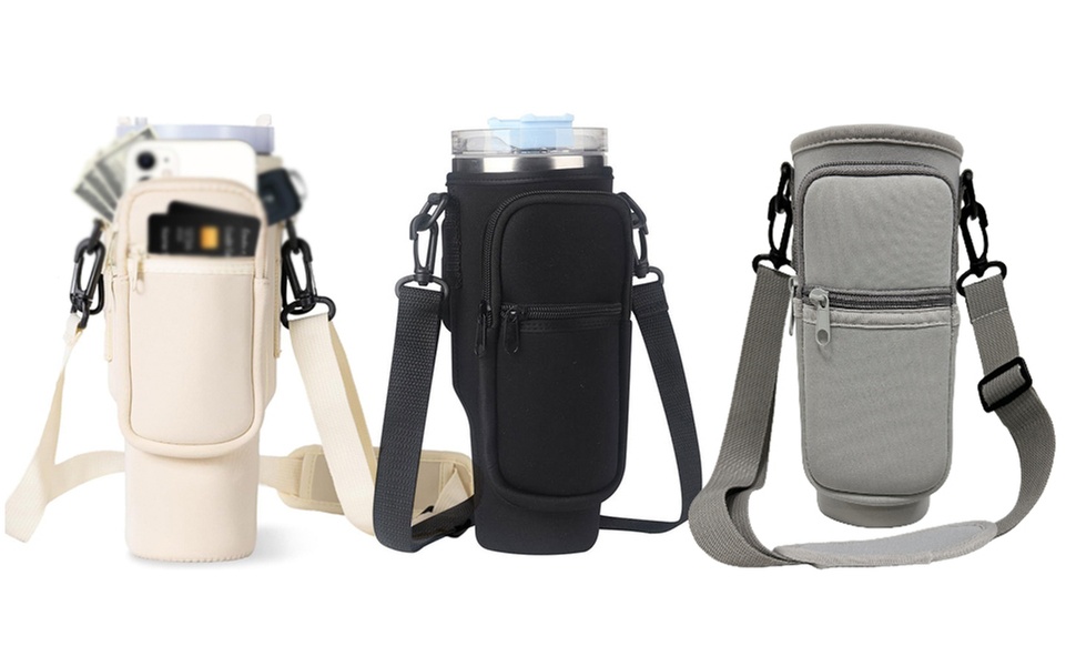 Water Bottle Carrier Bag with Pockets for Stanley 40oz with Shoulder Strap