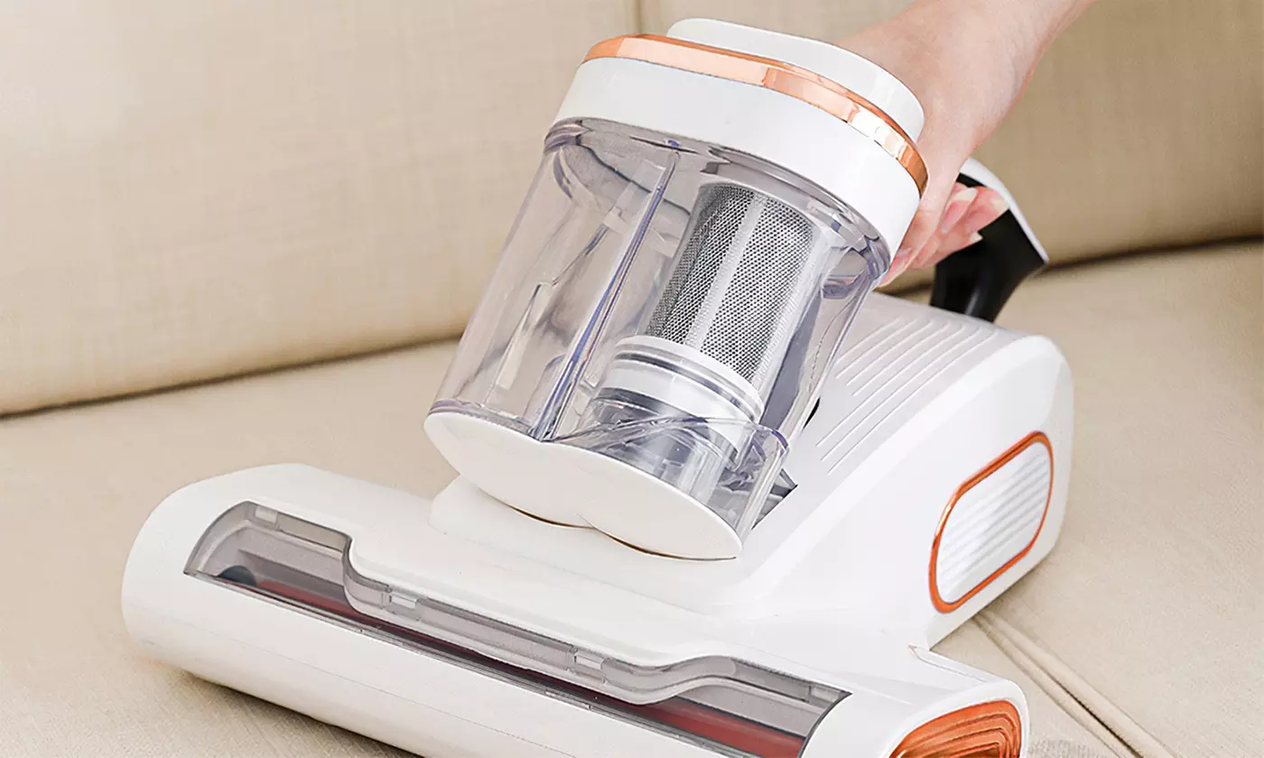 NewHome Cordless Bed Vacuum with UV-C Sanitization and Double-Cup Filtration