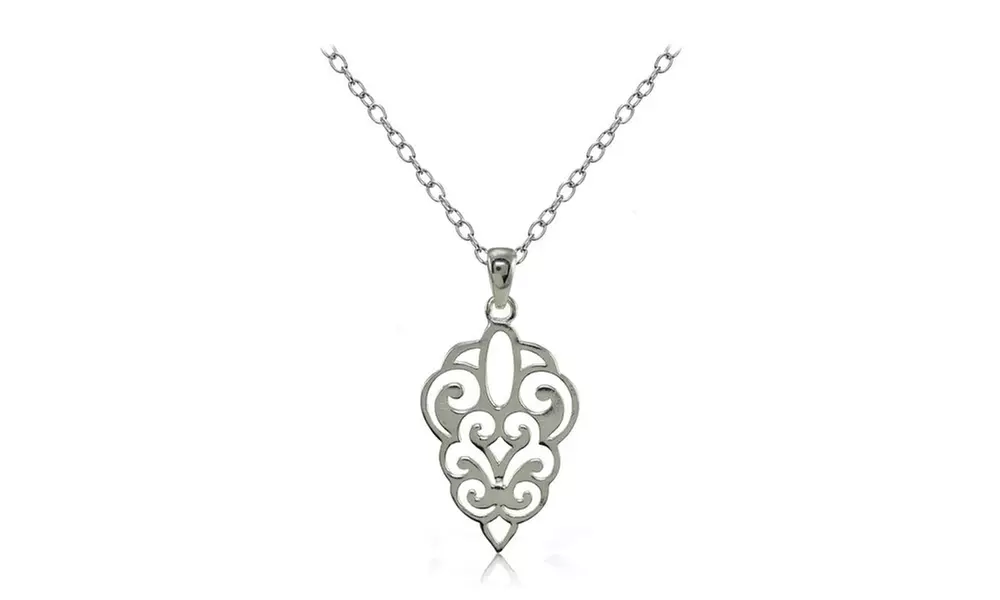 Sterling Silver High Polished Filigree Necklace