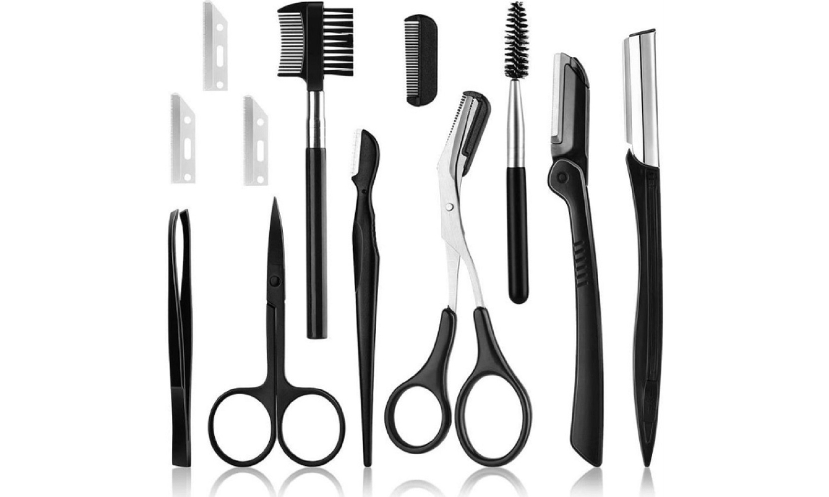 All-In-One Eyebrow Grooming Kits 12-in-1 Multipurpose Trimming Dermaplaning Tool
