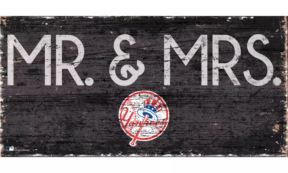 MLB Baseball Mr and Mrs Sign  - Second Medium