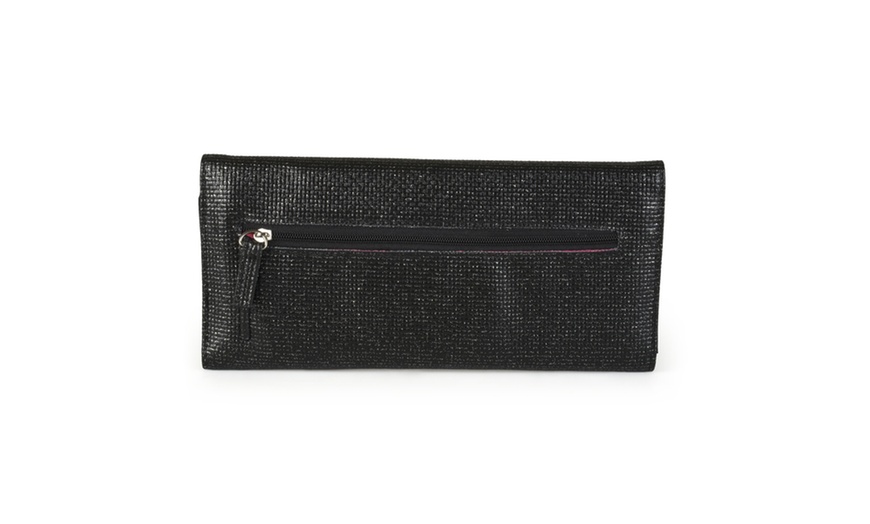 Image 2: Kenneth Cole Reaction Women's Elongated Metallic Trifold Clutch Wallet