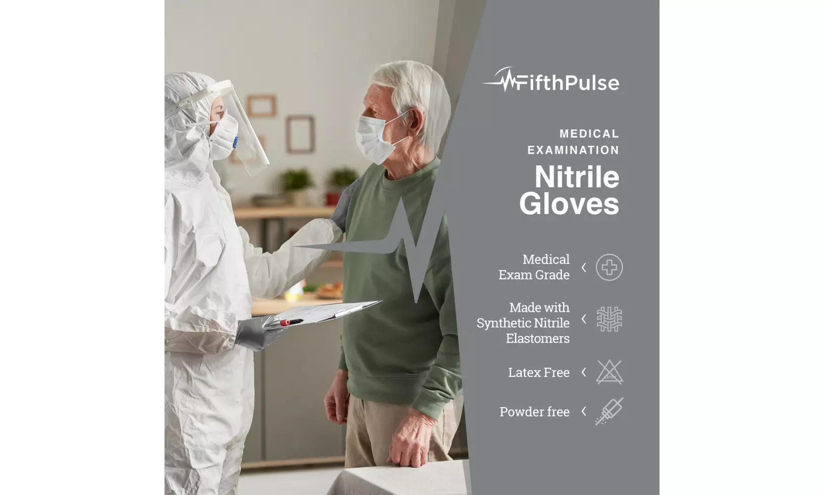 Fifth Pulse Nitrile Exam Latex Free & Powder Free Gloves - Box of 100
