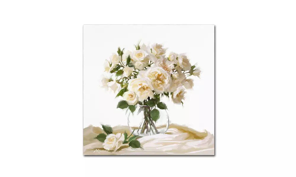 The Macneil Studio 'Cream Roses' Canvas Art - Second Medium