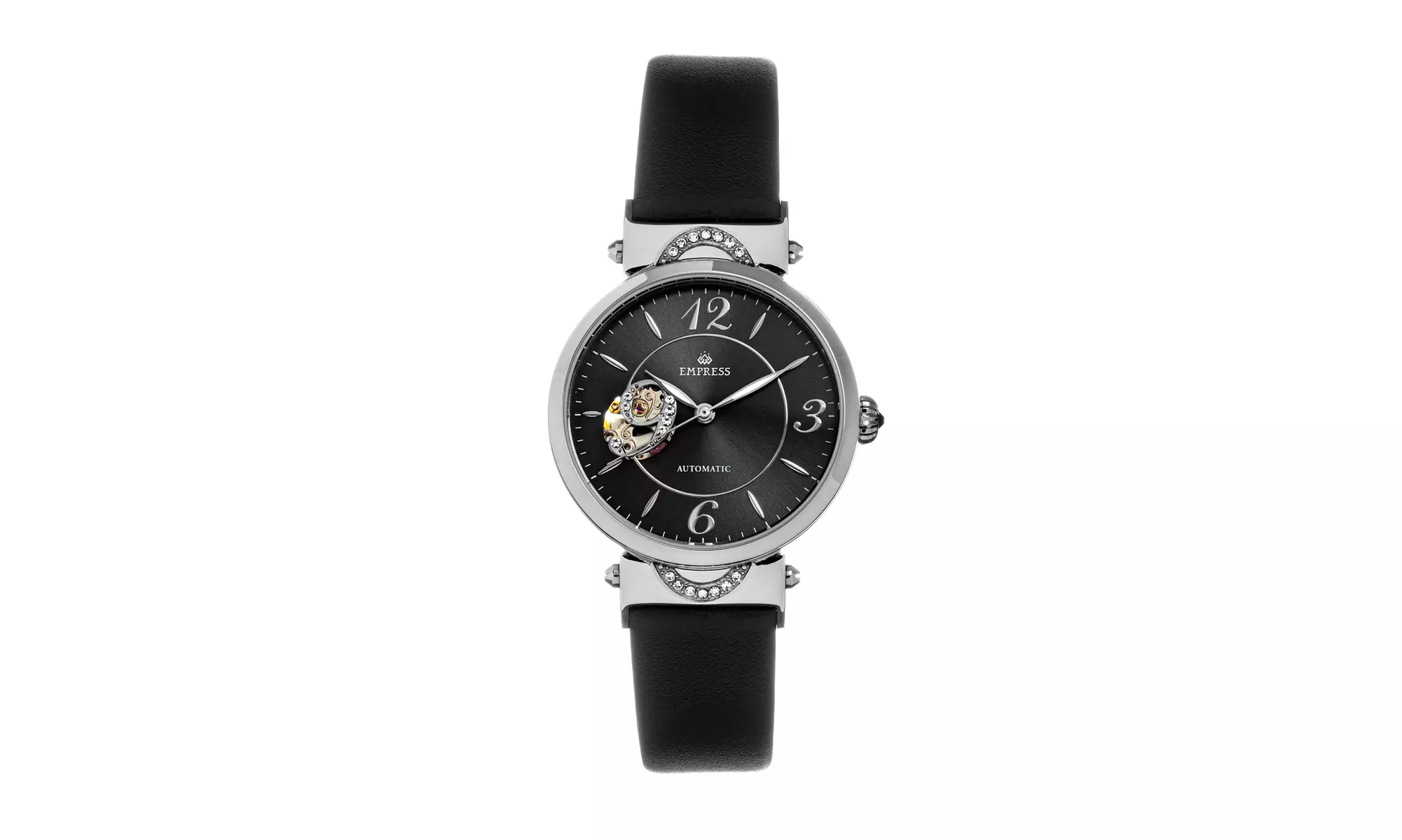 Empress Alouette Automatic Semi-Skeleton Leather-Band Watch - Pink - Primary Image