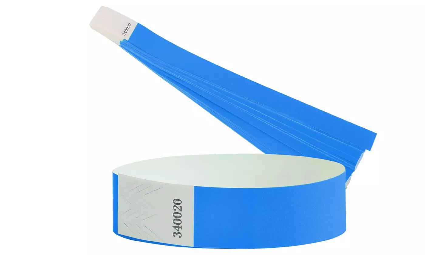 100Pcs Waterproof Hand Bands Neon Wrist Bands for Events Concert Wristbands Adhe