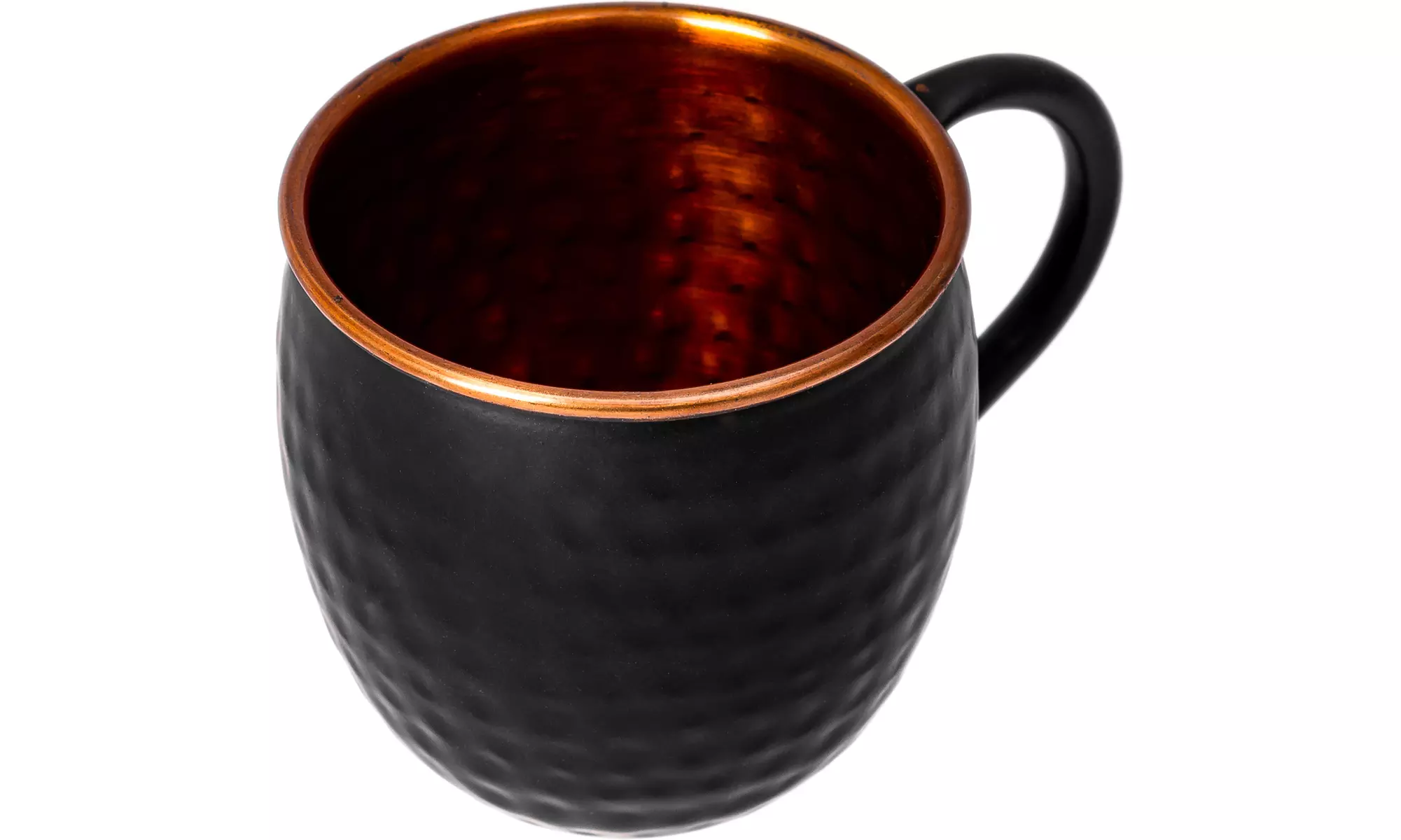 Matte Black Copper Hammered Moscow Mule Mugs Set of 4 - Second Medium