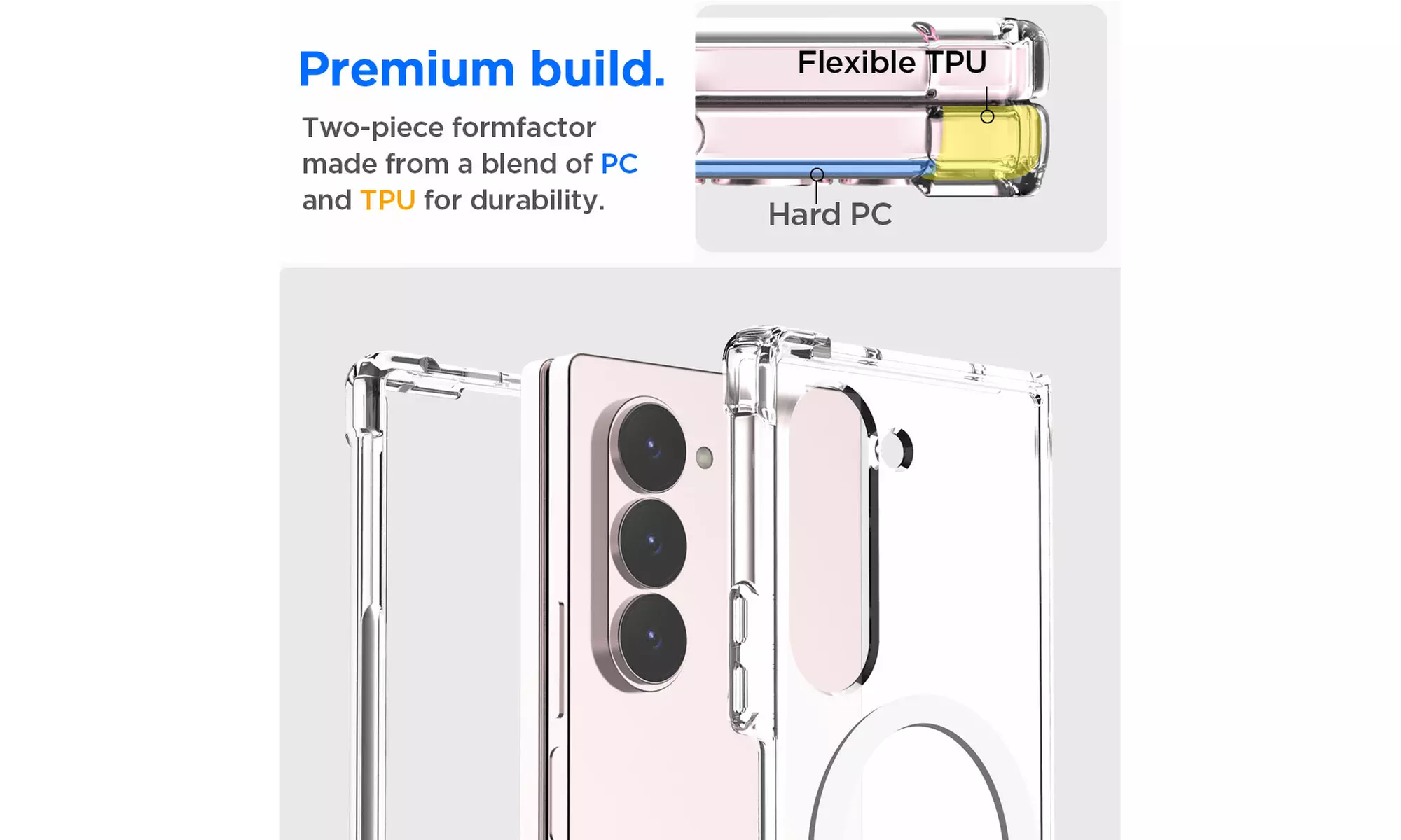 For Samsung Galaxy Z Fold 6 5G MagSafe Clear Case Shockproof Ultra Slim Cover
