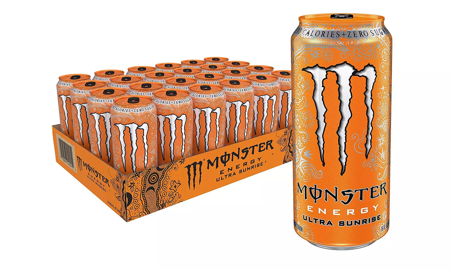 Monster Energy Ultra Sunrise, Sugar Free Energy Drink, 16 Ounce, Pack of 24 - Primary Image