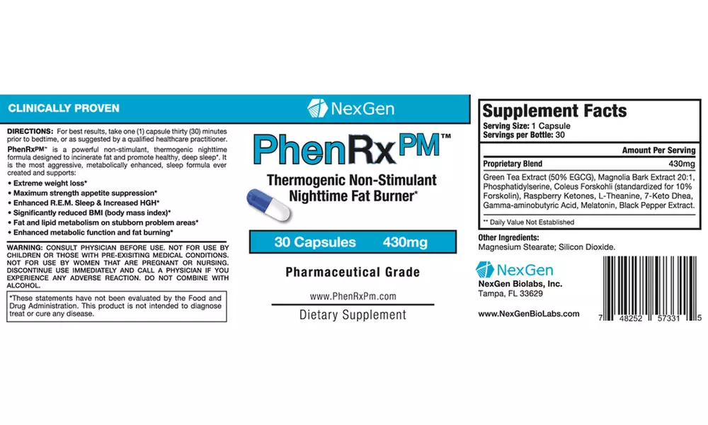 PhenRx PM  Nighttime Diet Pills and Sleep Aid - Second Medium