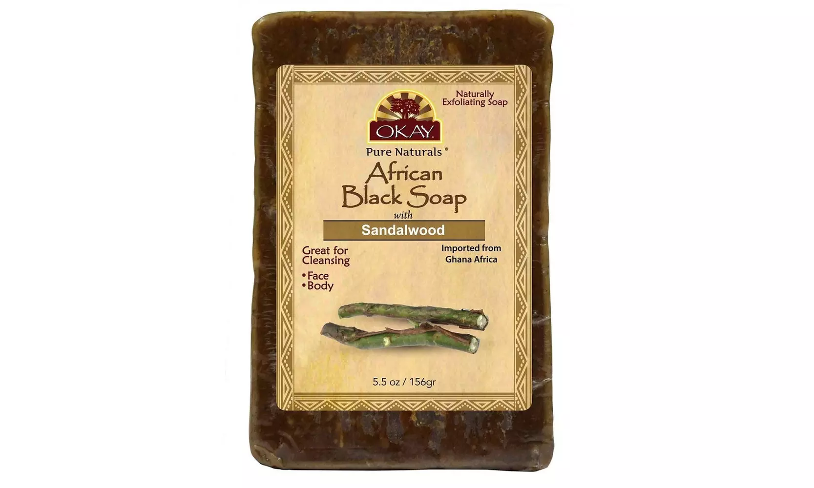 OKAY African Black Soap Sandlewood, 156 g - 5.5 oz - Primary Image