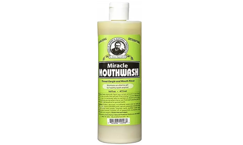 Uncle Harry's Natural Alkalizing Miracle Mouthwash Balances pH & Soothes Throat - Primary Image