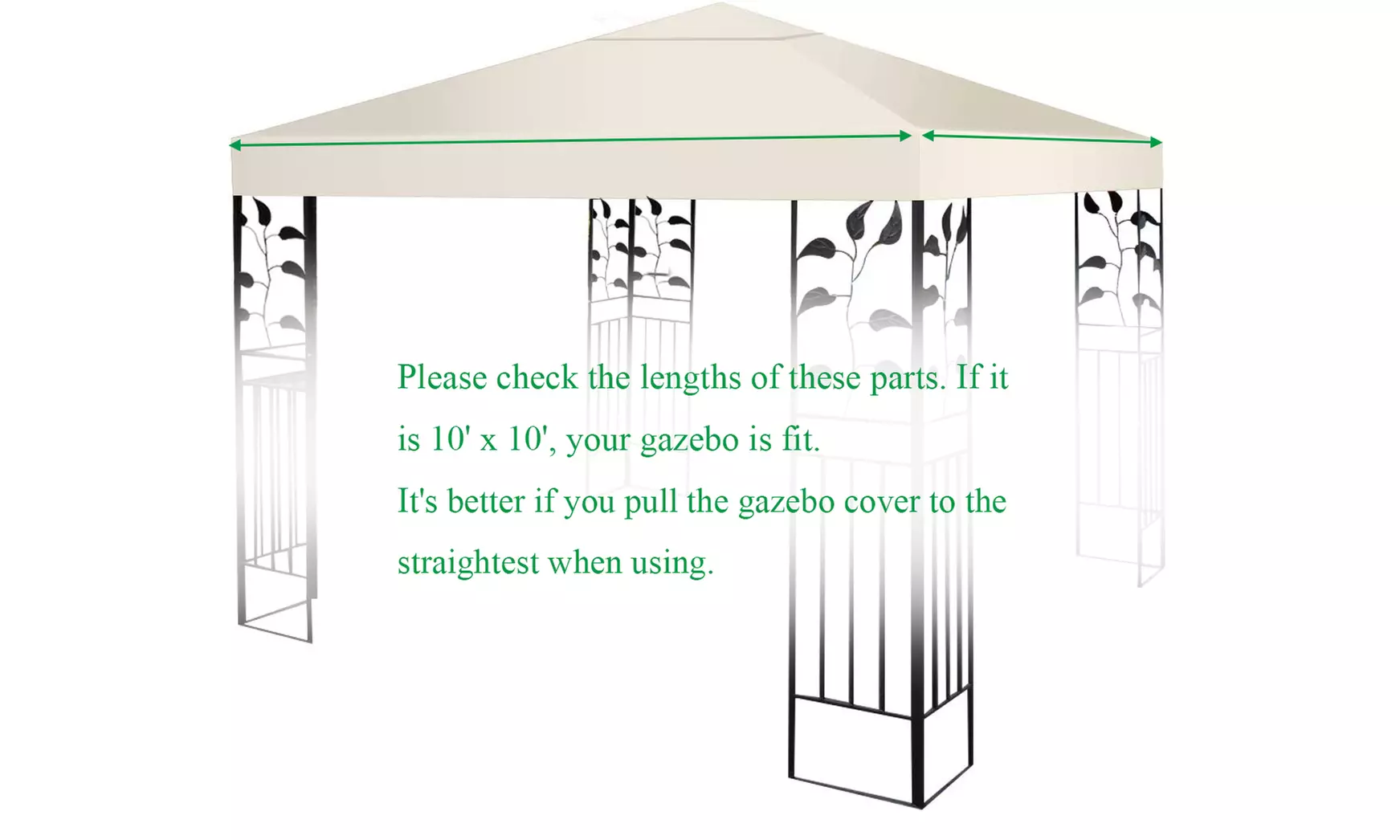 Goplus 10' X 10' Gazebo Top Cover Patio Canopy Replacement 1-Tier or 2-Tier - Second Medium