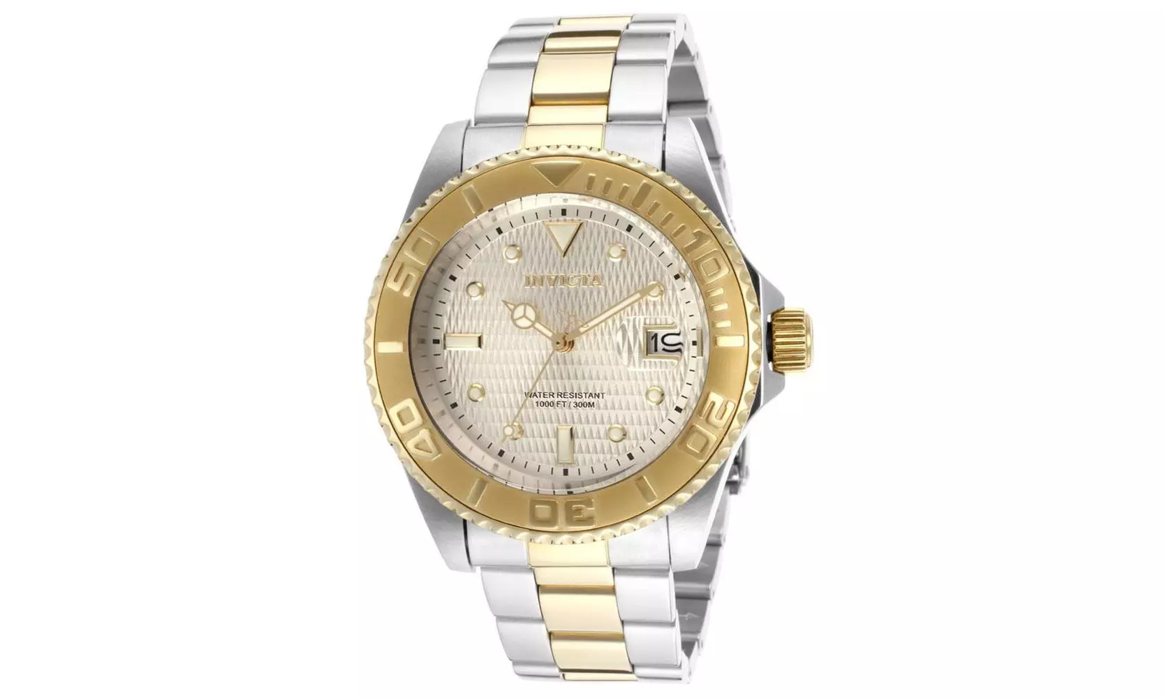 Invicta 14343 Men's Pro Diver Automatic Gold Dial Two Tone Bracelet Dive Watch - Primary Image