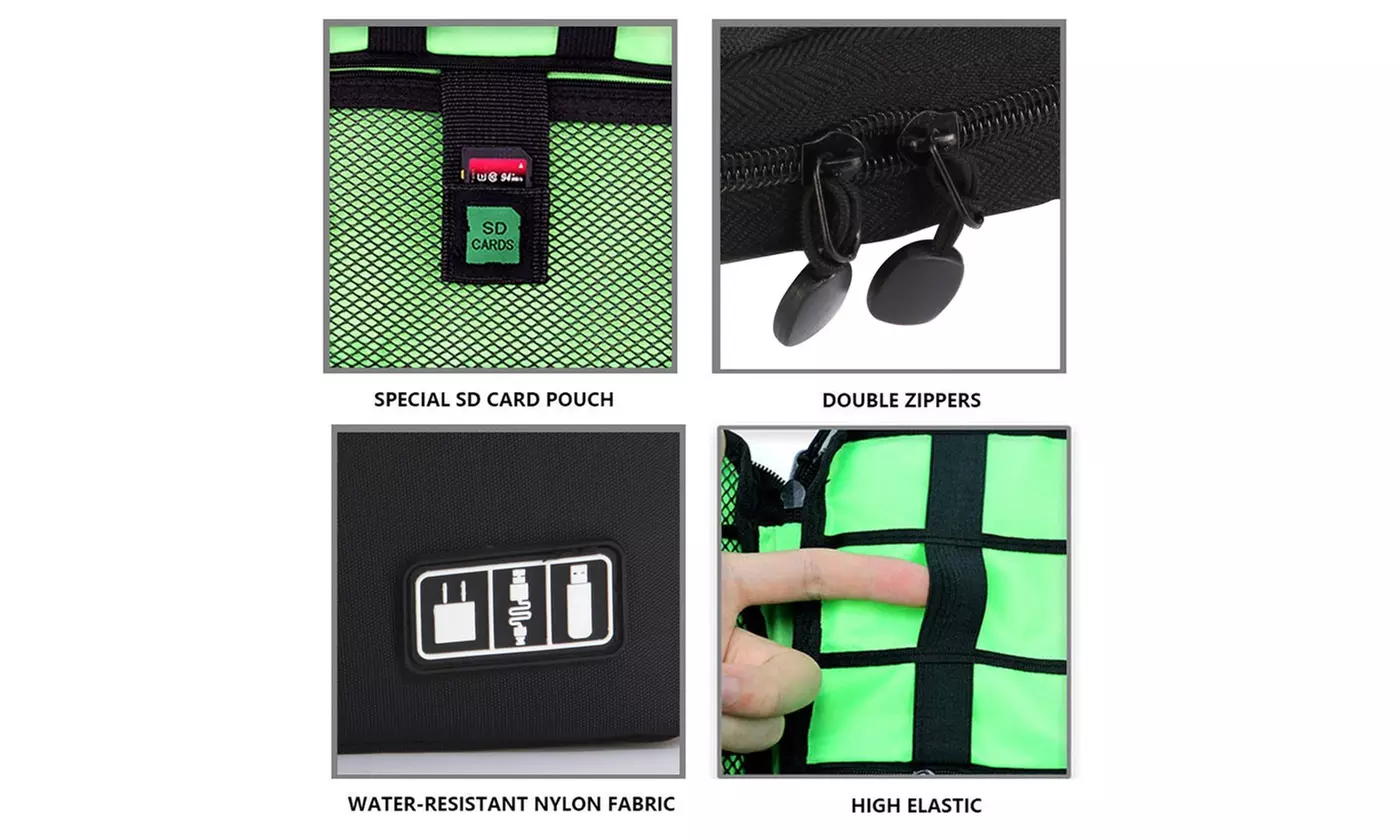 Electronics Accessories Organizer Travel Storage Hand Bag Cable USB Drive Case