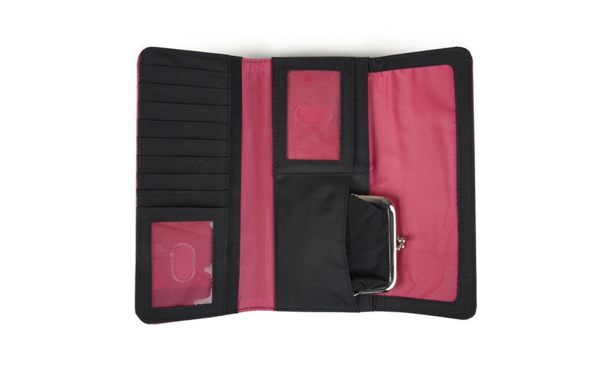 Image 3: Kenneth Cole Reaction Women's Elongated Metallic Trifold Clutch Wallet