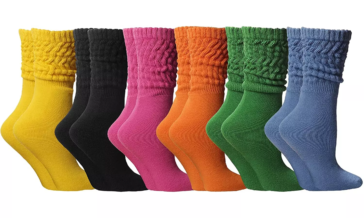 6 Pairs of Womens Slouch Socks, Scrunchie Boot Sock Colorful