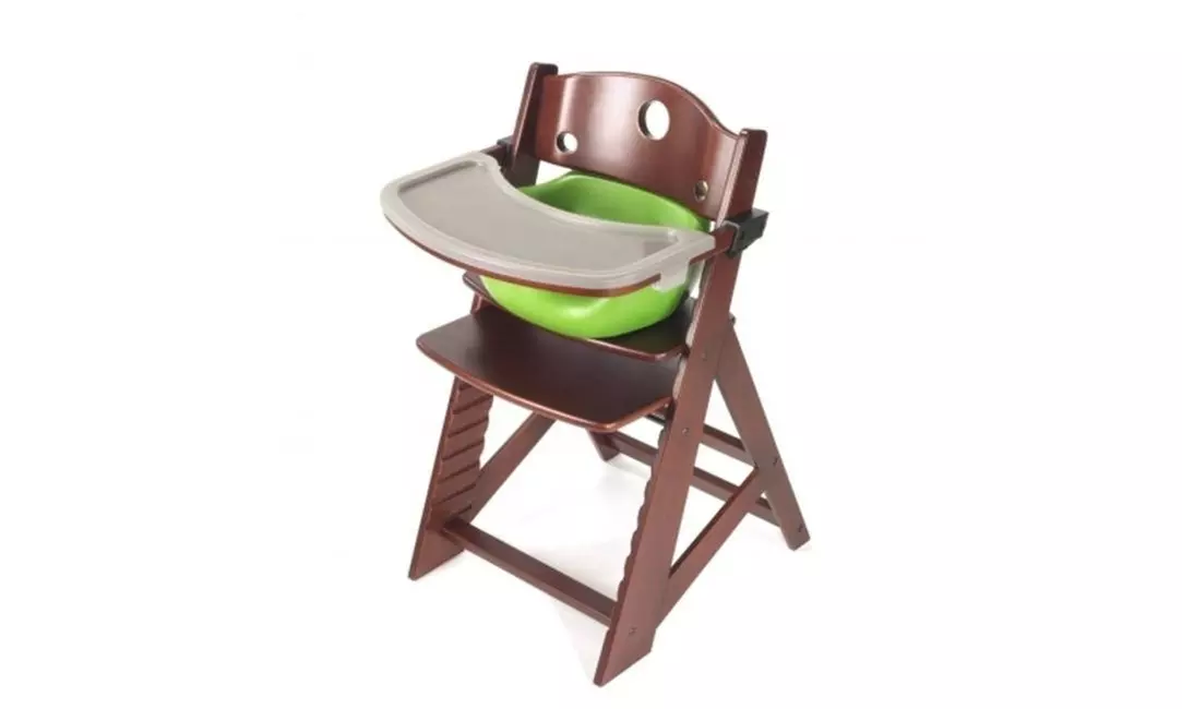 Keekaroo 0051413KR-0001 Height Right HIGH Chair Mahogany with Lime Infant Insert - Primary Image
