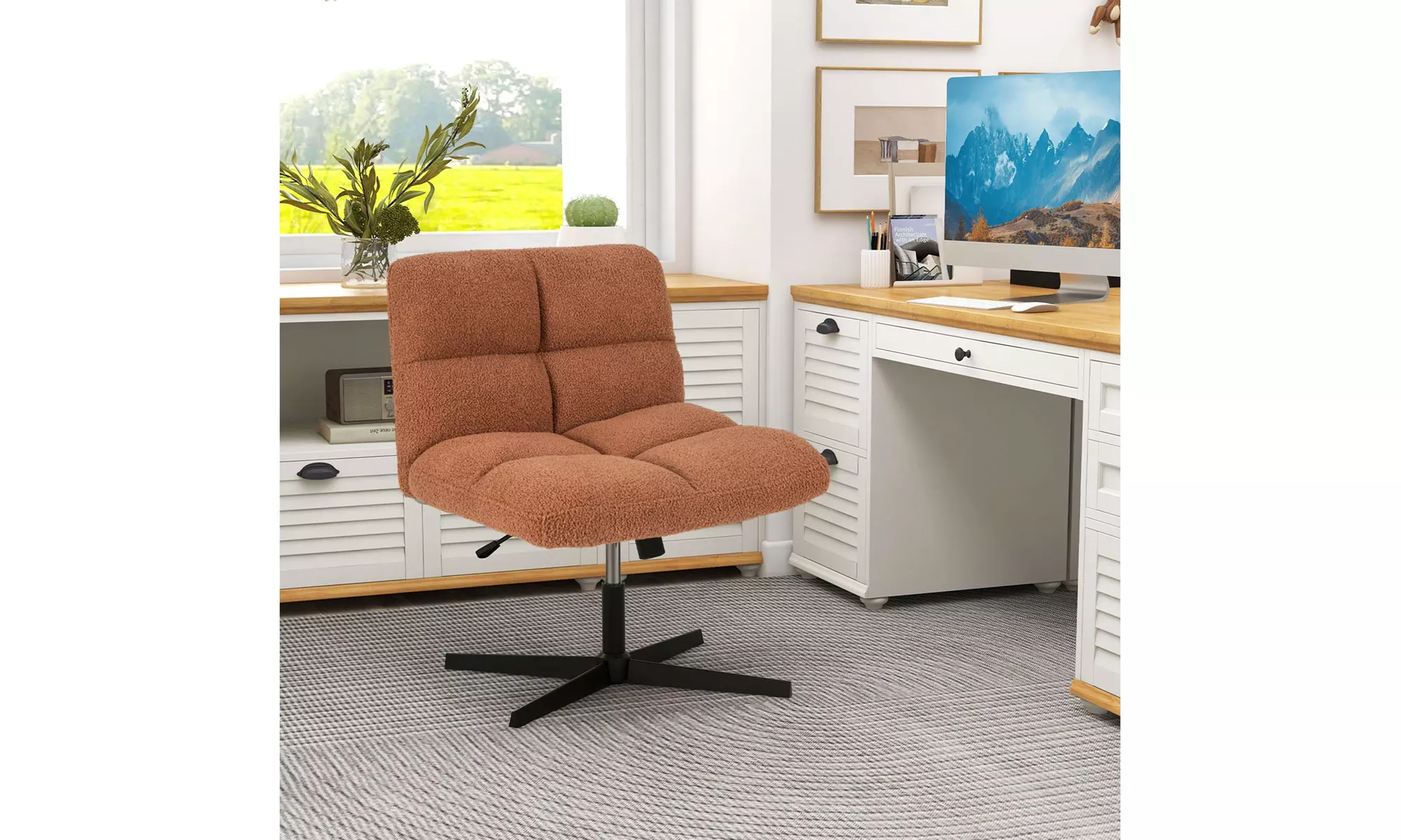 Costway Armless Swivel Office Chair