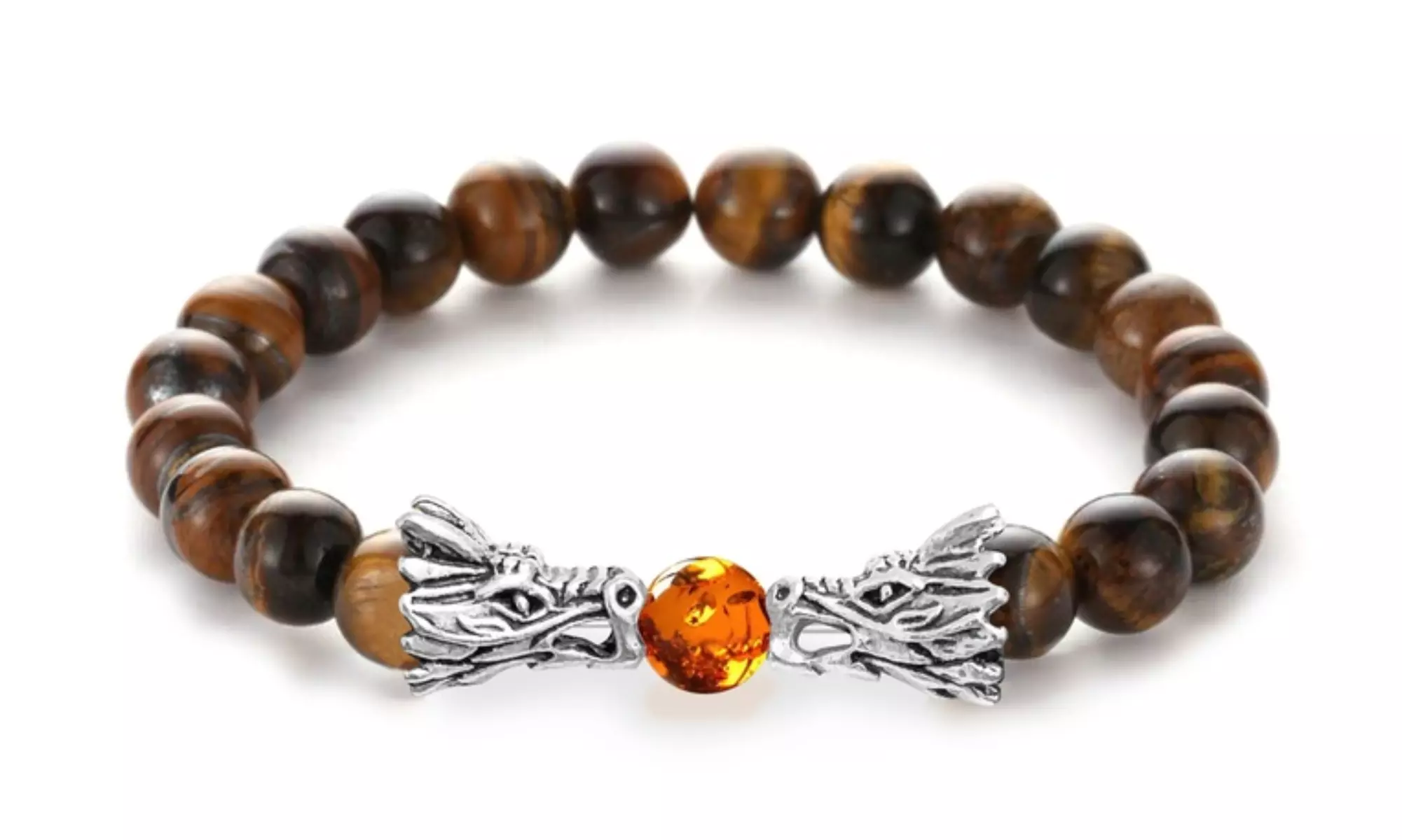 Natural Lava Howlite Stone Dragon Bead Bracelet  - Second Medium