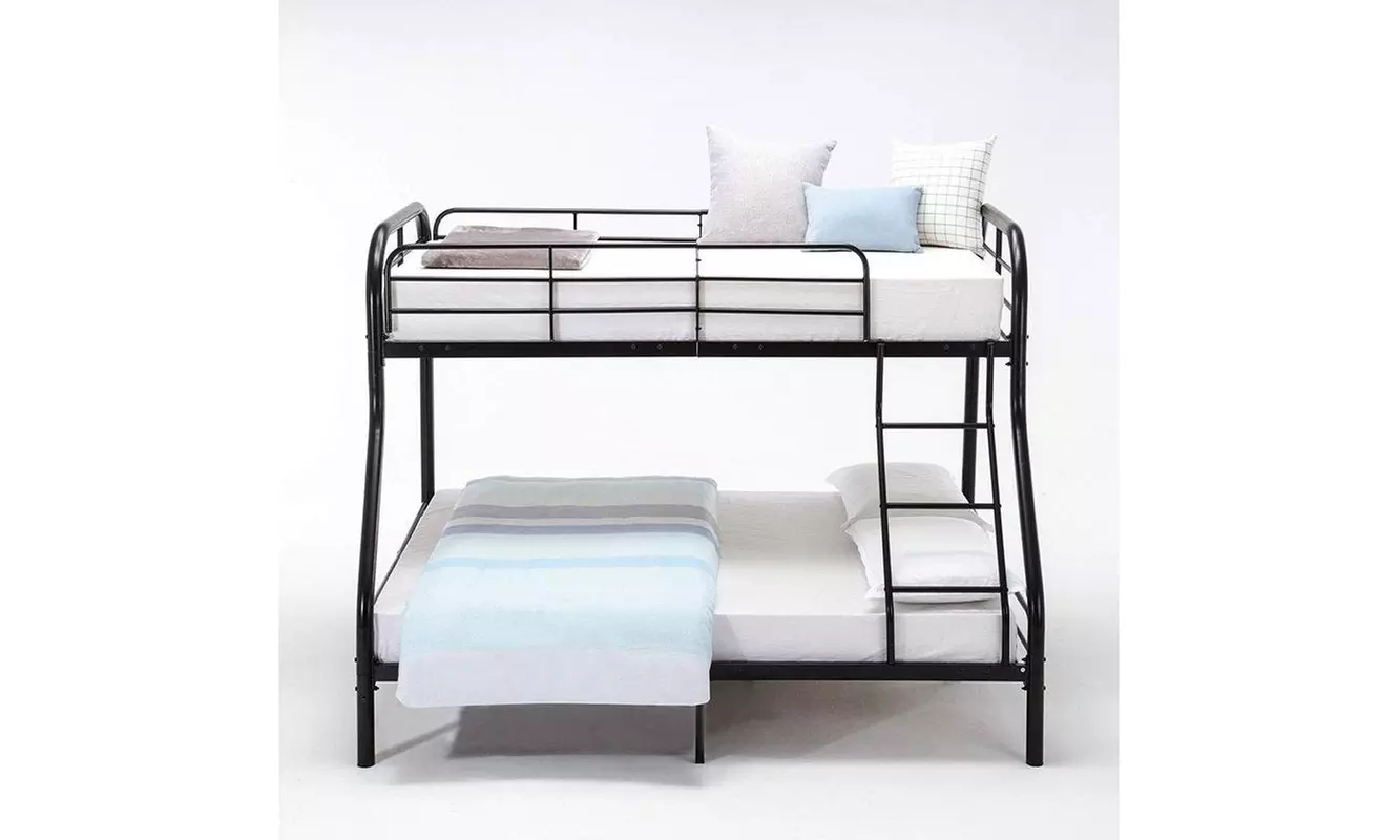 Kid Dorm Teen Bedroom Furniture Twin Over Full Metal Bunk Bed Frame - Primary Image