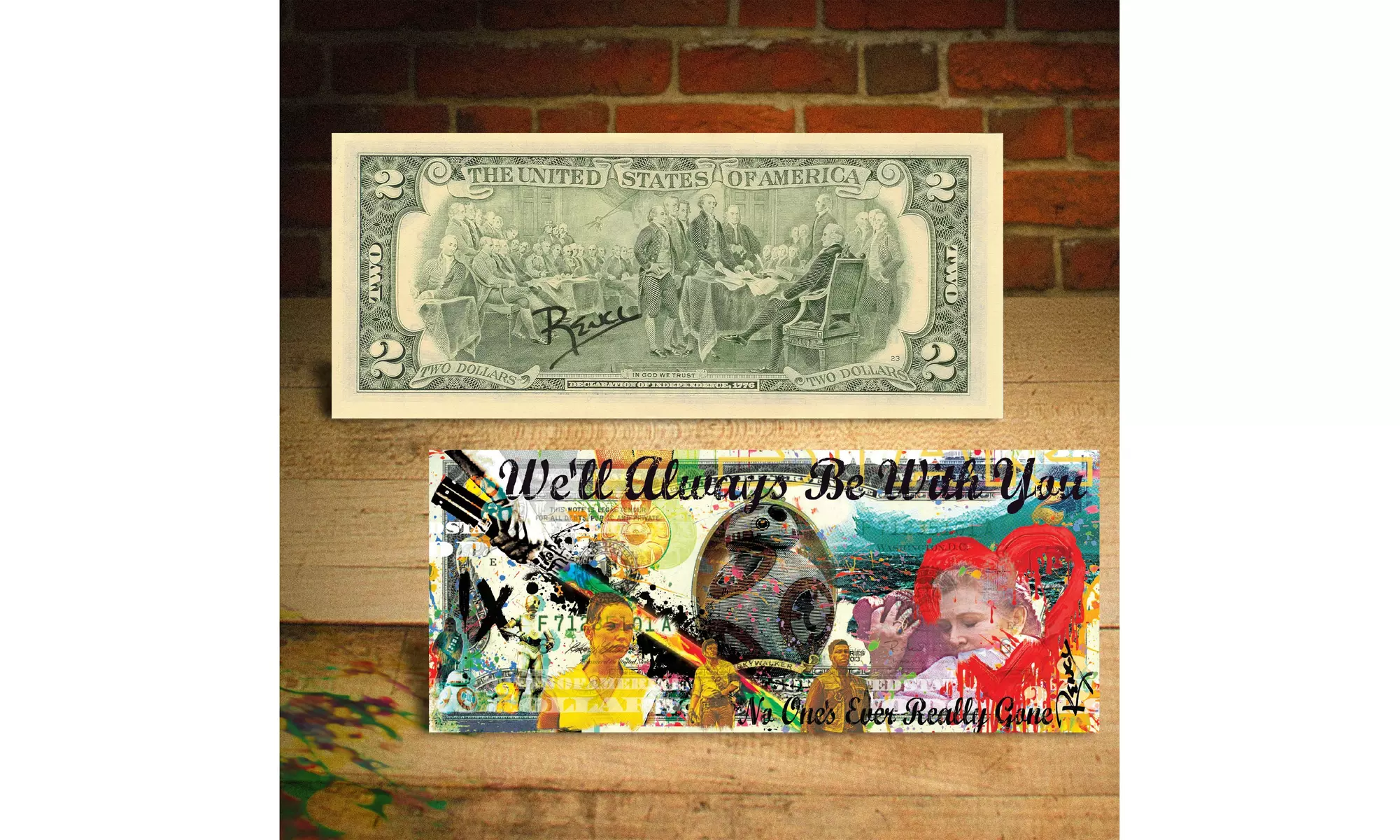 RISE OF SKYWALKER - Star Wars IX Two-Dollar Bill Pop Art HAND-SIGNED by Rency - Primary Image