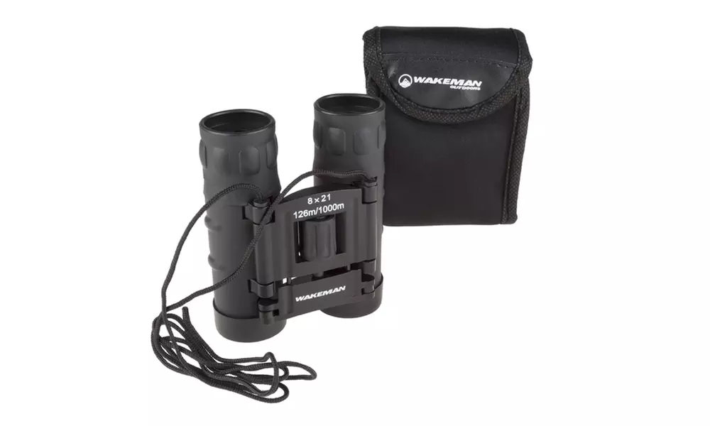 8x21 Binoculars Pocket Sized Folding Adjustable Focus for Sport by Wakeman - Primary Image