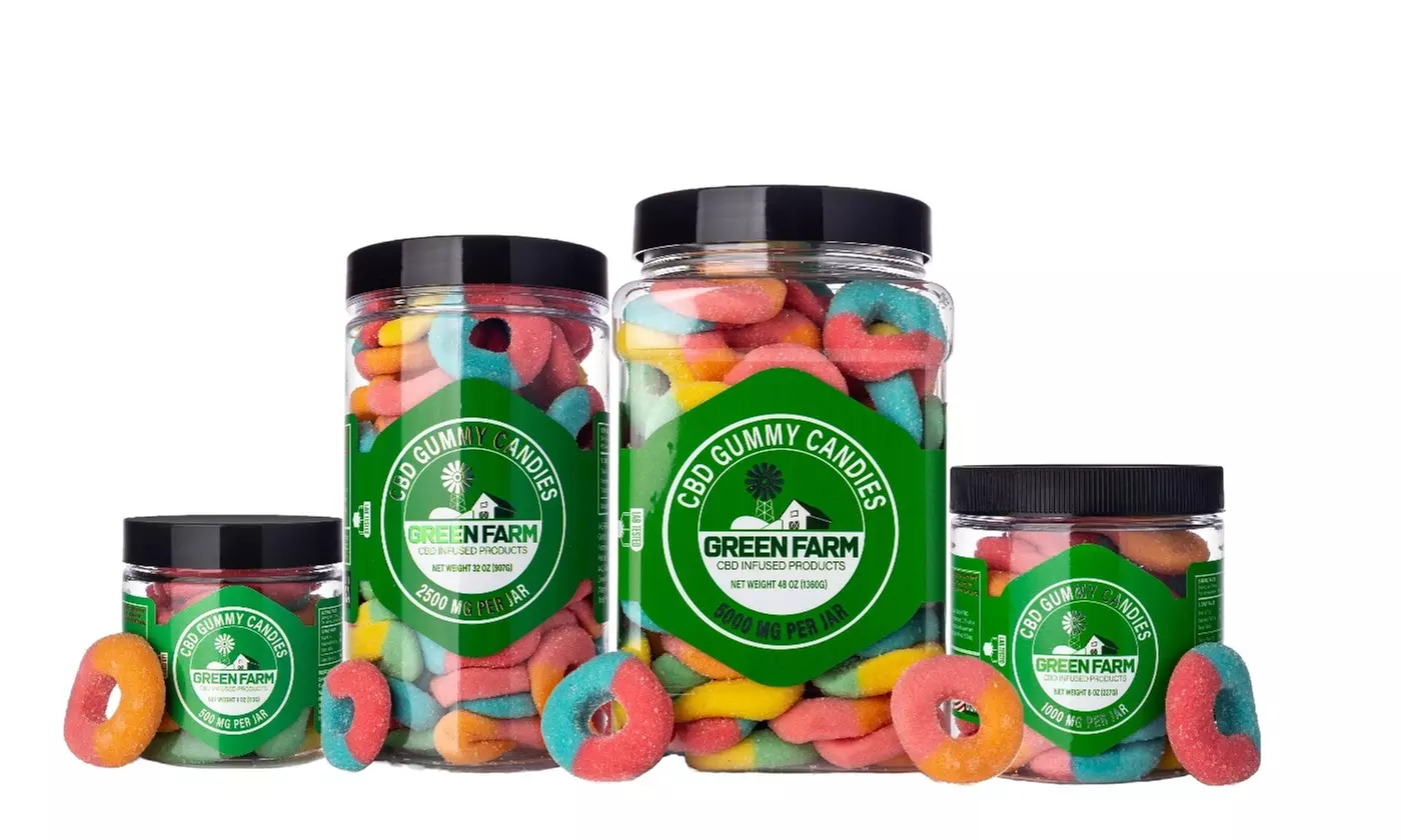 Potent CBD Infused Rainbow Ring Gummies from Green Farm (500MG - 5000MG) - Primary Image