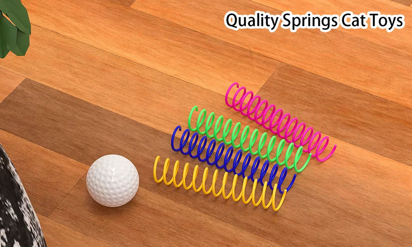 40 Pack Plastic Spring Coils Interactive Toys for Cats and Kittens - Second Medium