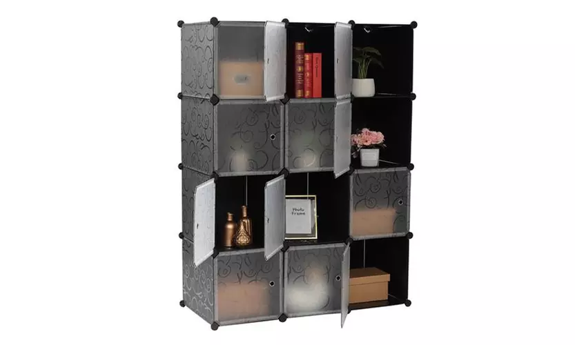 4/5 Layer Organizer Stackable Plastic Cube Storage Shelves Closet Cabinet - Primary Image