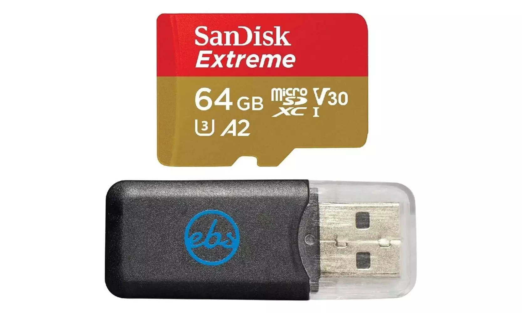 SanDisk Extreme 64GB Micro SD Memory Card for GoPro Works MicroSD Card Reader - Second Medium