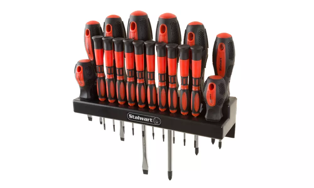18 Piece Screwdriver Set with Wall Mount and Magnetic Tips - Primary Image