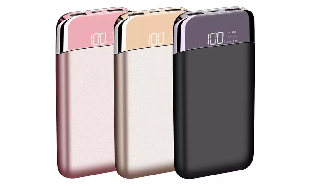 LAX Portable 12,000mAh Power Bank with Smart Display - Primary Image