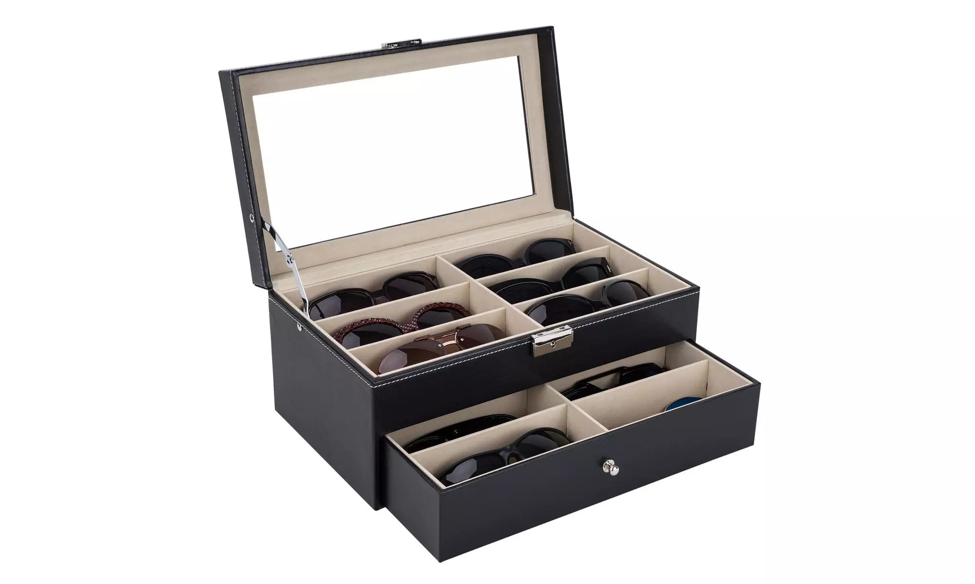 12 Piece Sunglasses Organizer Eyeglasses - Primary Image